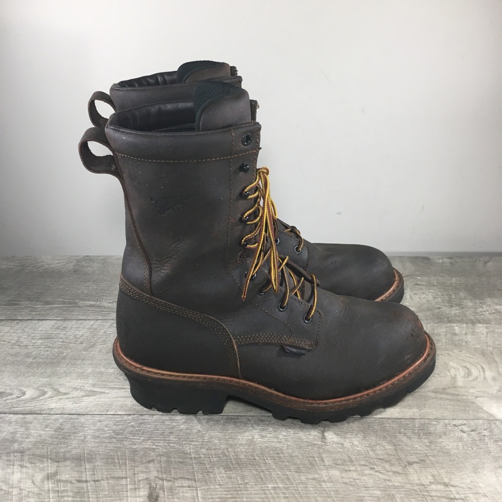 Men Red Wing 4420 LoggerMax Logger Safety Toe Waterproof Leather Work Boots 11.5